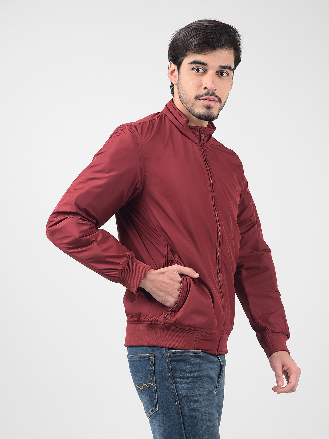 Numero Uno Men Solid Maroon Jacket